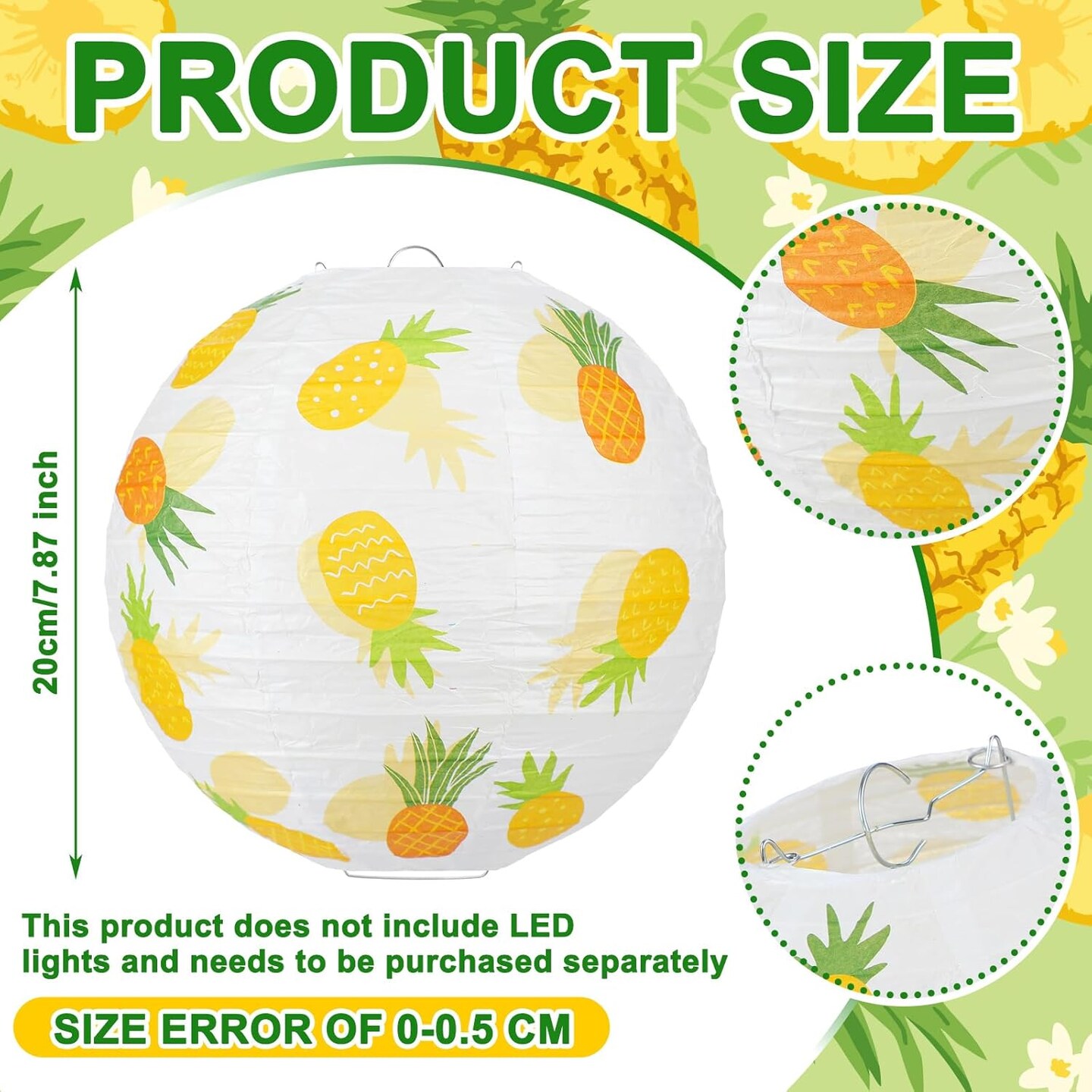 12 Pcs Summer Pineapple Paper Lanterns