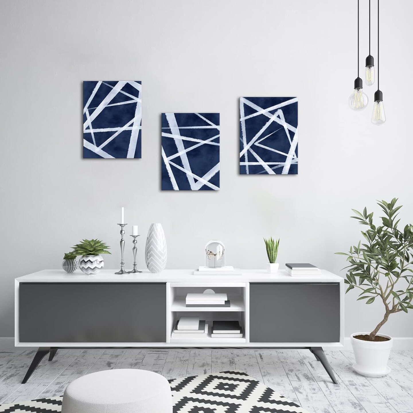 Blue Abstract Wall Art Navy Blue Bathroom Decor Blue Pictures Wall Decor