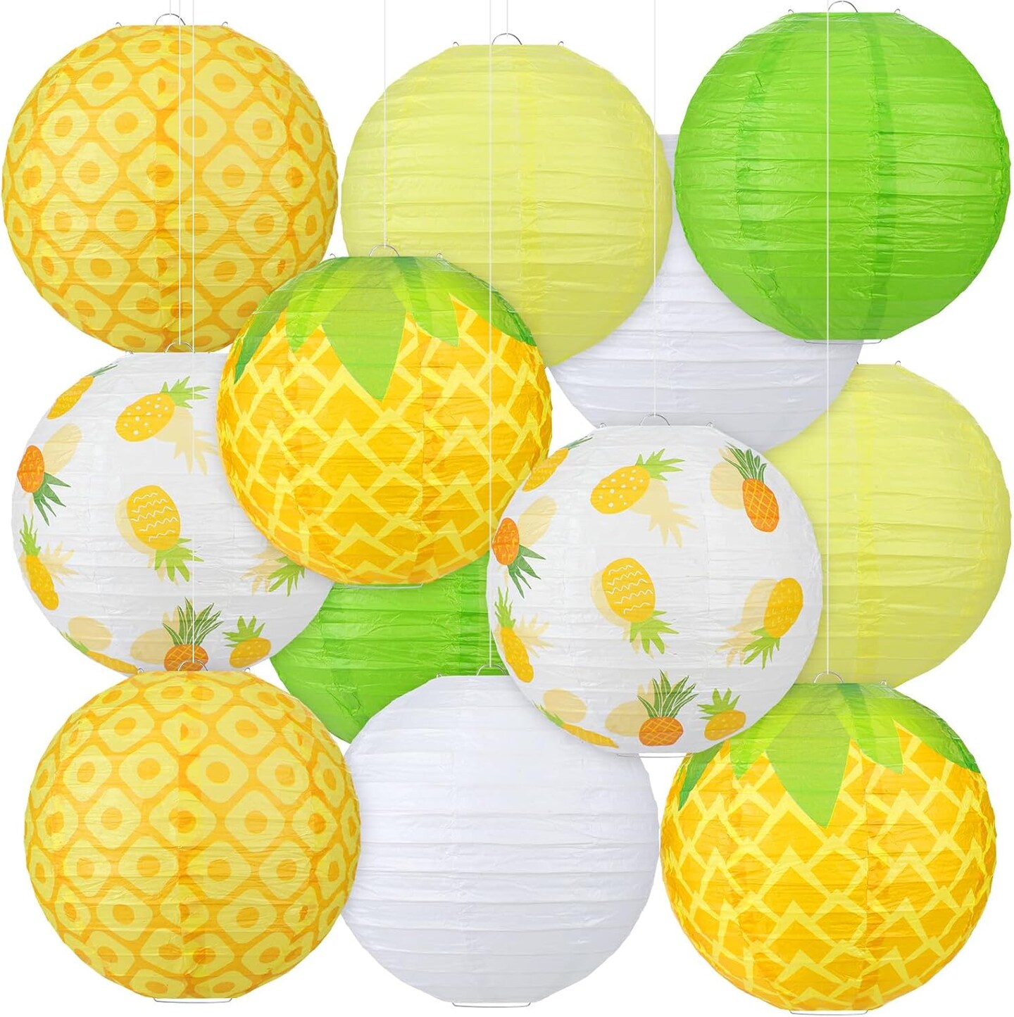 12 Pcs Summer Pineapple Paper Lanterns