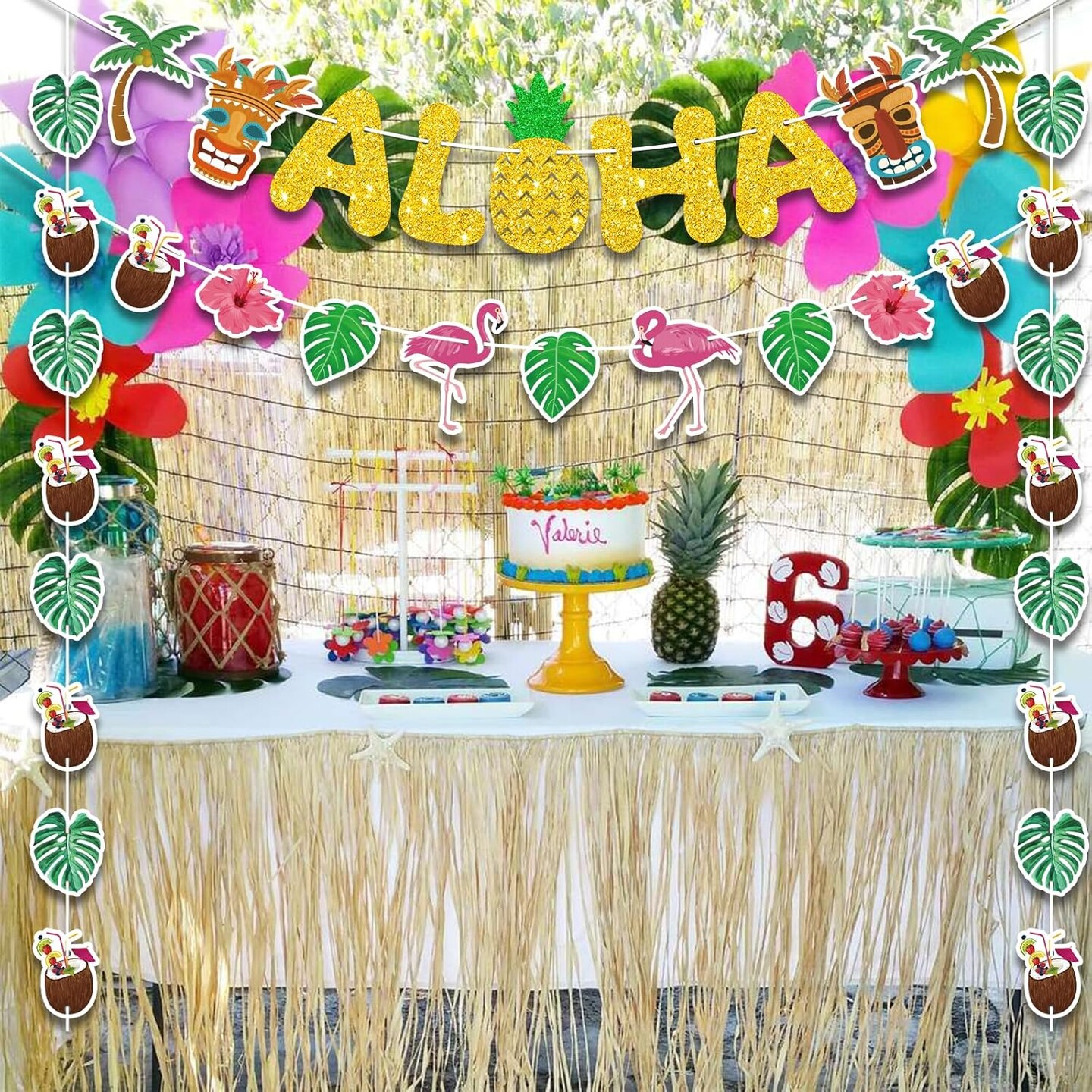 Pre-Strung Hawaiian Aloha Party Banner Decorations