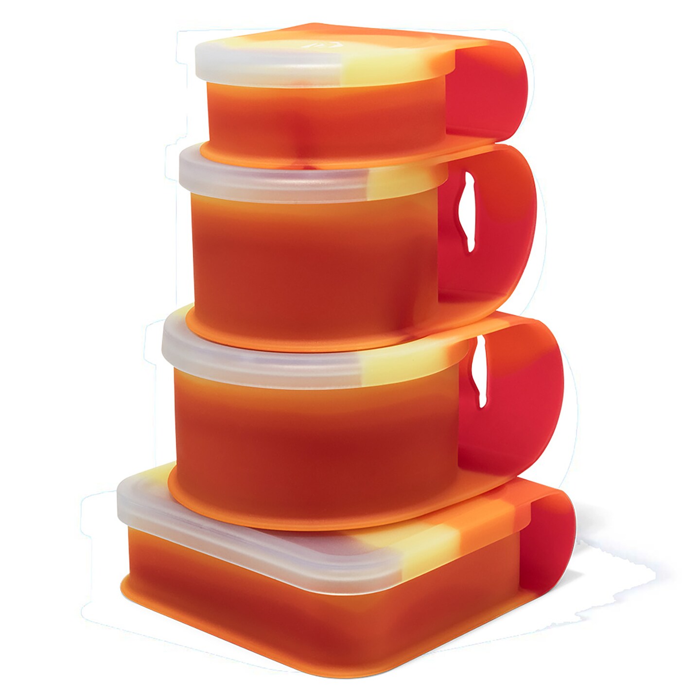 Silipint: Silicone Go Go Bowls: Set Of 4 - Marigold - Sizes 10, 20, 25 & 30oz - Dishwasher-Microwave-Freezer-Oven Safe, Food Storage Containers