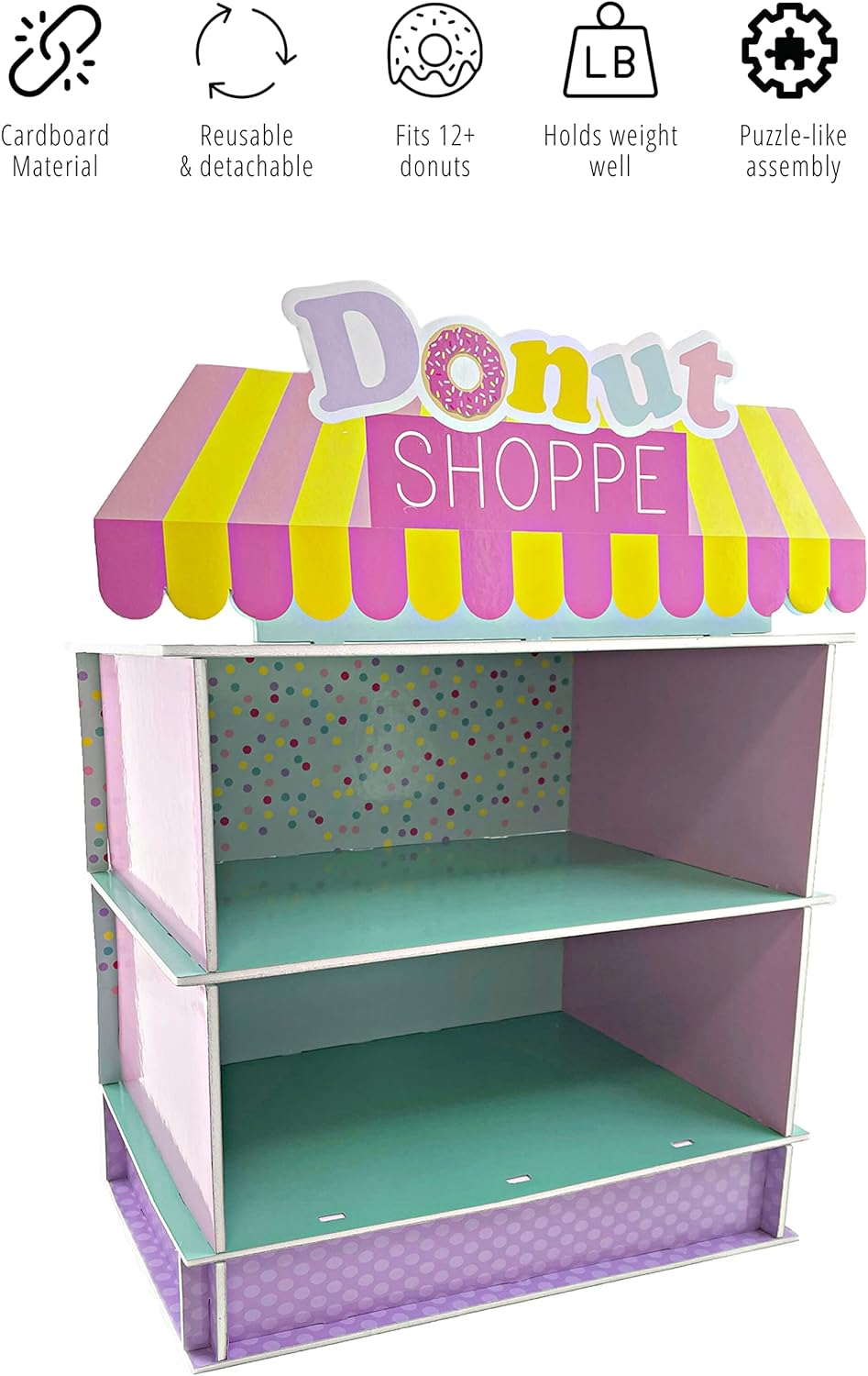 4E&#x27;s Novelty donut stands &#x2013; 2-tier donut wall display stand for donut party supplies &#x26; decor!