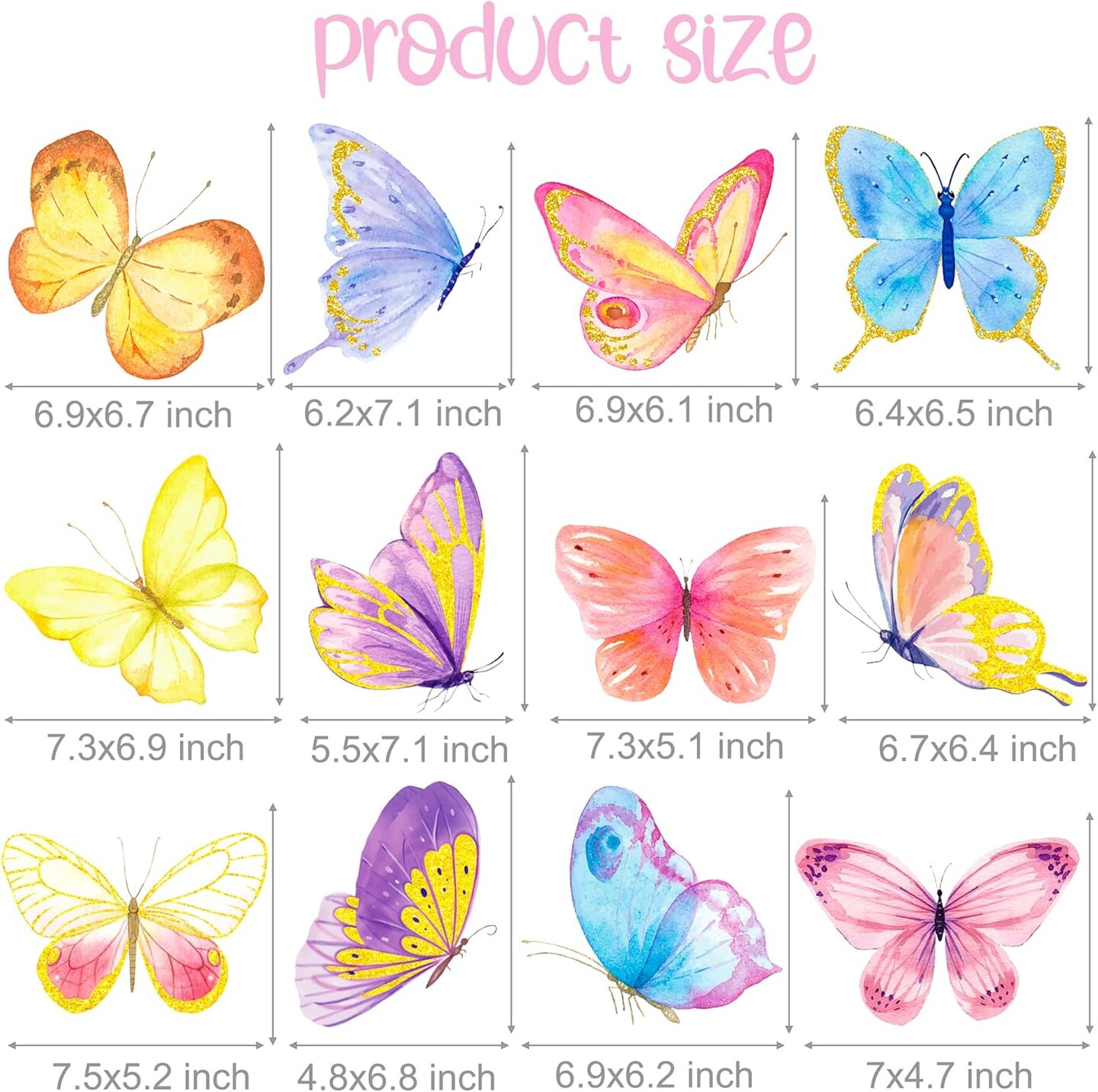 24-Piece Colorful Butterfly Table Centerpieces – Party Toppers for Baby Shower, Birthday & Spring Decor