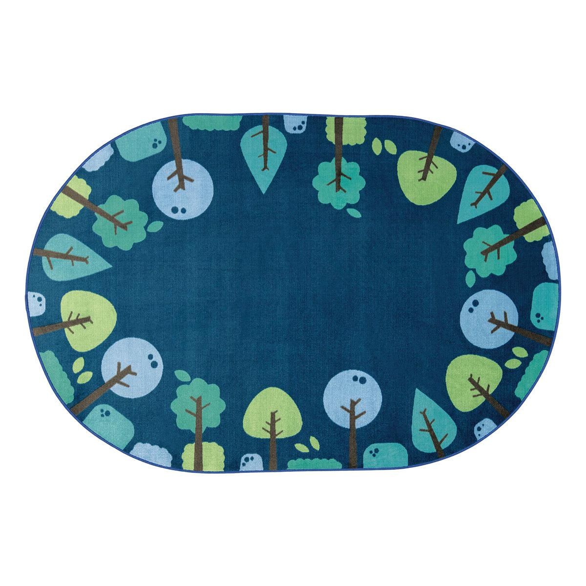 Kaplan Early Learning Company Kaplan® Tranquil Trees Carpets - 4' x 6' Oval - Blue