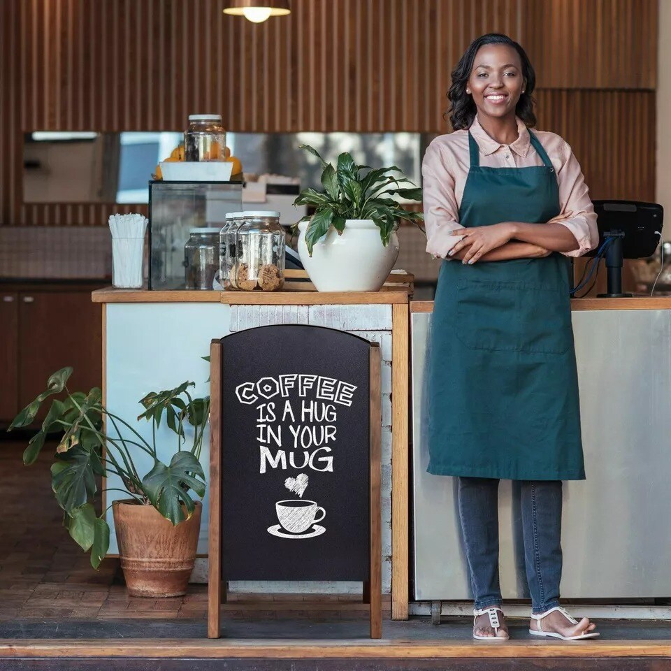 31.5&#x22; Wooden A-Frame Chalkboard Menu Sign Black Board Sidewalk Wedding Signage