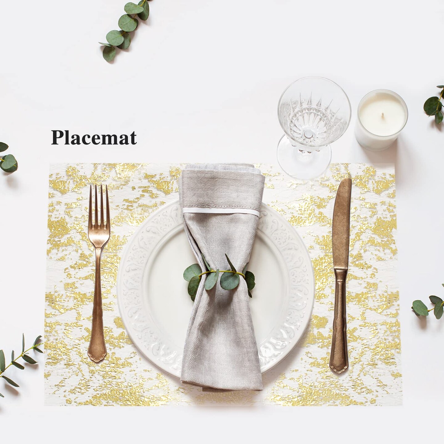 Ohanniewa Gold Table Runner 11 inch x 32 Feet Glitter Metallic Gold Foil Mesh Table Runner Roll Table Decorations for Wedding, Birthday, Banquet, Christmas