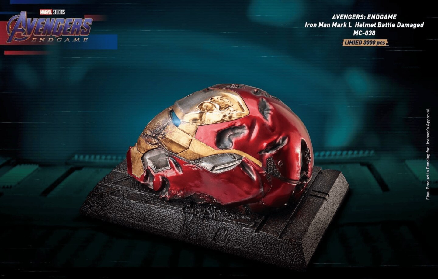 Avengers: Endgame Iron Man Mark 50 Helmet Battle Table Top Statue