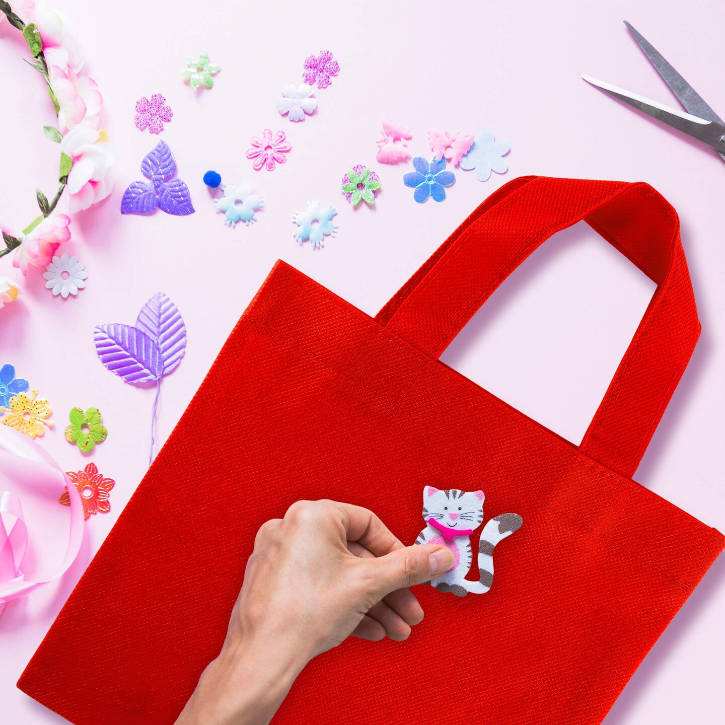 Super Z Outlet Assorted Colorful Solid Blank Fabric Tote Party Gift Bags Rainbow with Handles for Birthday Favors, Snacks, Decoration, Arts &#x26; Crafts, Event Supplies (12 Pack) (12&#x22; Inches)