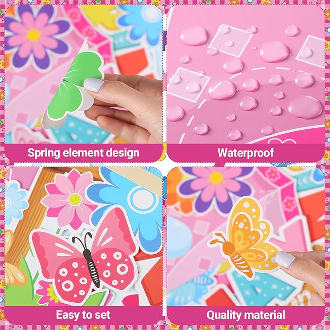 Spring Classroom Bulletin Board Decor – “April Showers Bring May Flowers” Umbrella, Cloud & Flower Cutouts for Preschool & Kindergarten
