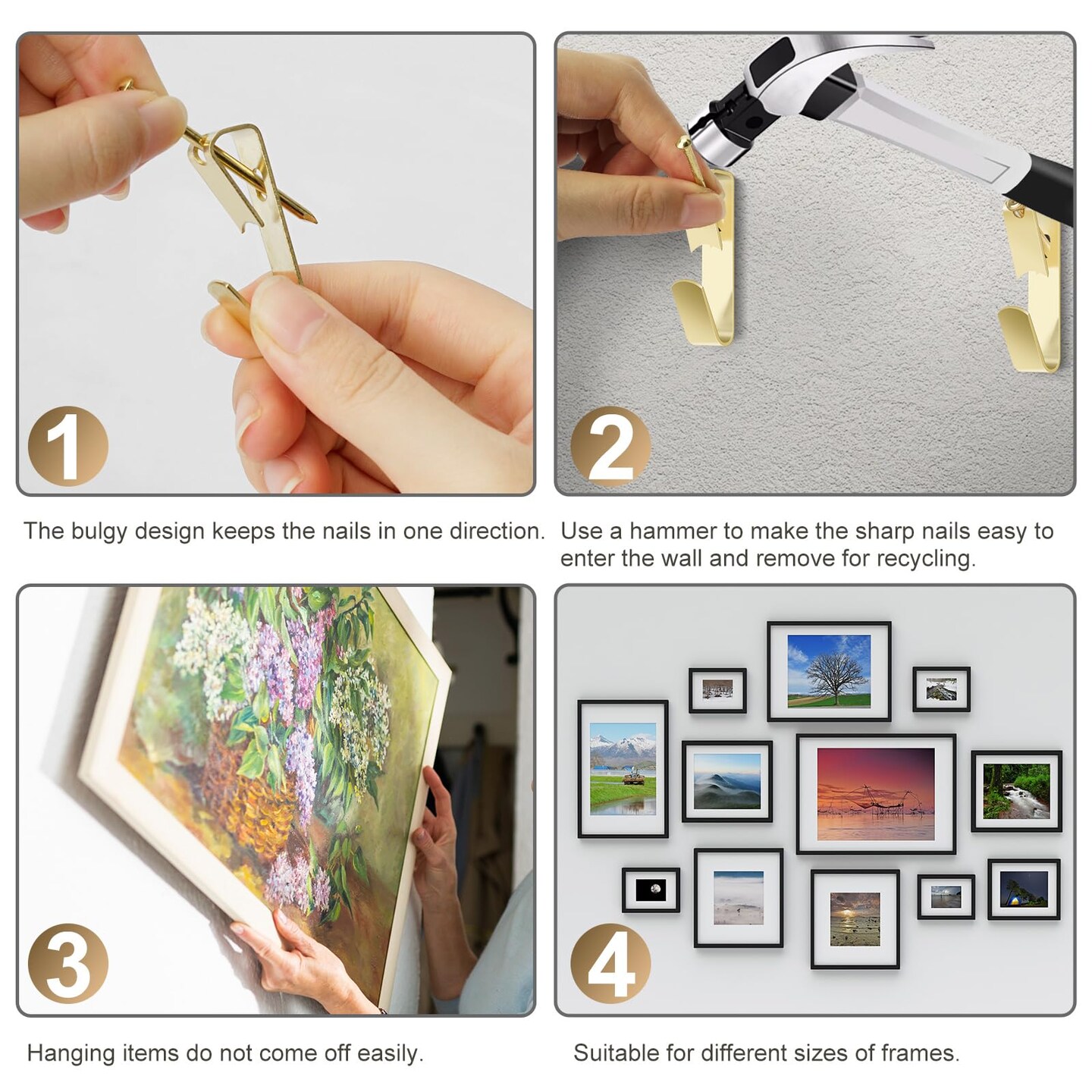 Picture Hanging Kit, 322 Pcs Picture Hangers, with 10-120lb Picture Hanging Hardware, Sawtooth Picture Hanging Assortment Kit, Screw Eyes, D Rings, Nails, Screws, Steel Wire,Picture Frame Hooks