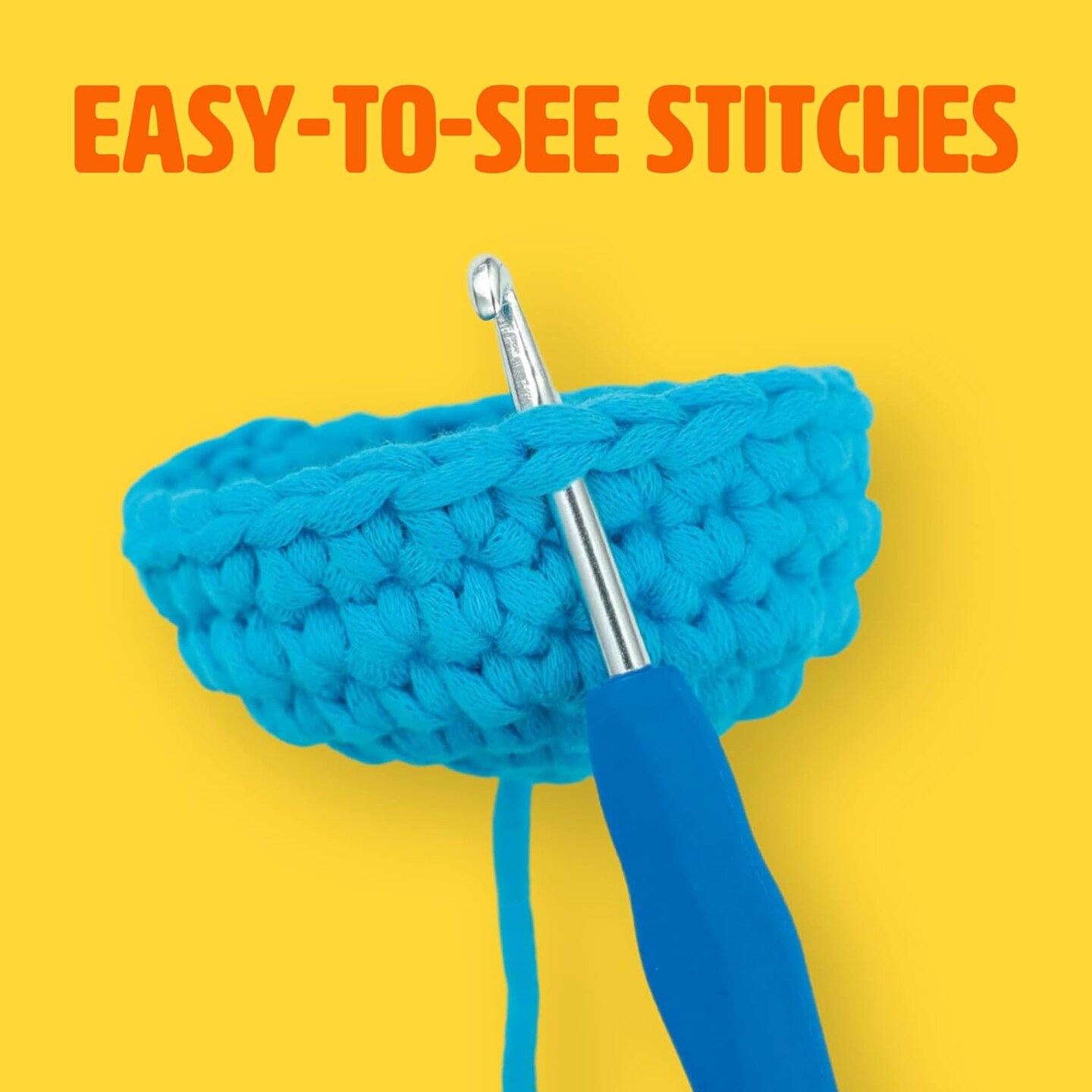 Easy Peasy Yarn, Crochet &#x26; Knitting Yarn for Beginners with Easy-to-See Stitches - Yarn for Crocheting - Worsted Medium #4 Yarn - Cotton-Nylon Blend