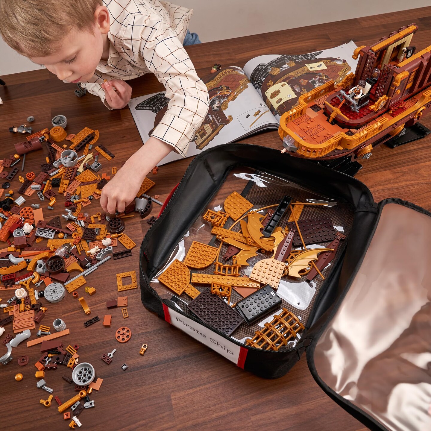 Premium Toy Storage Bags Compatible with LEGO Bricks - Set of 4 Bags With Labels, Handles & Pockets For Easy Organizing - Quality Bliss Bins for Keeping Puzzles & Board Games Stored with Ease