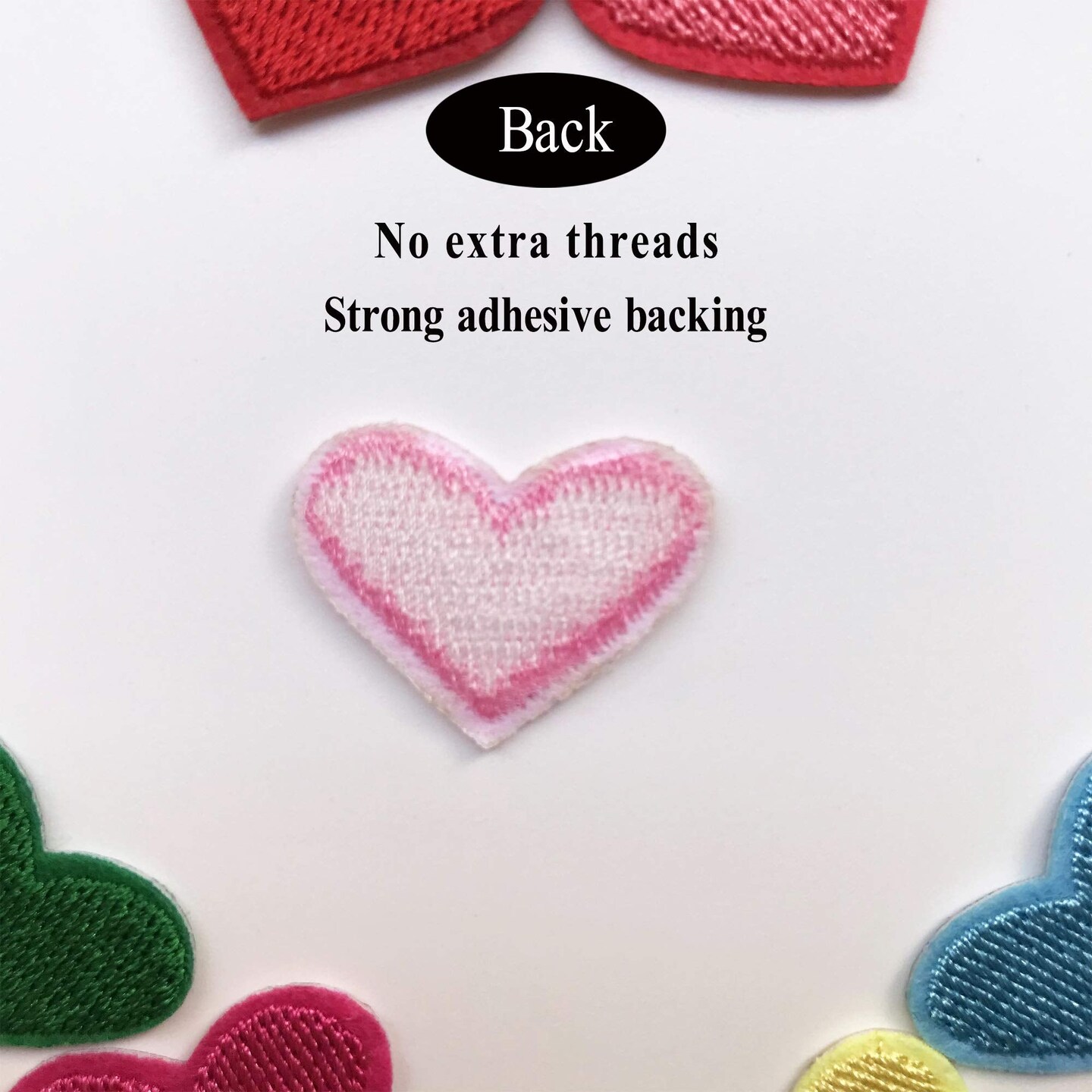 Heart Shaped Iron On Patches, Cute Colorful Embroidered Sew On Love Applique Patches for Clothing Repair and Decoration, 20PCS