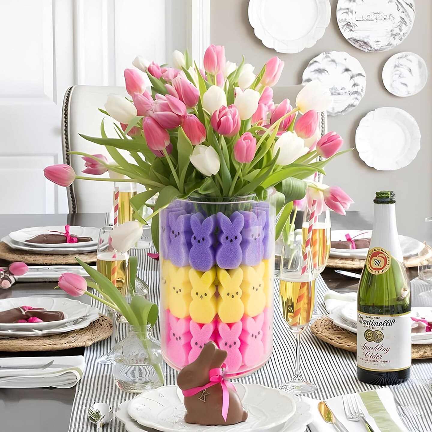 Easter Peeps Bunny Vase Filler Set – Spring Table Centerpiece & Indoor Home Decor
