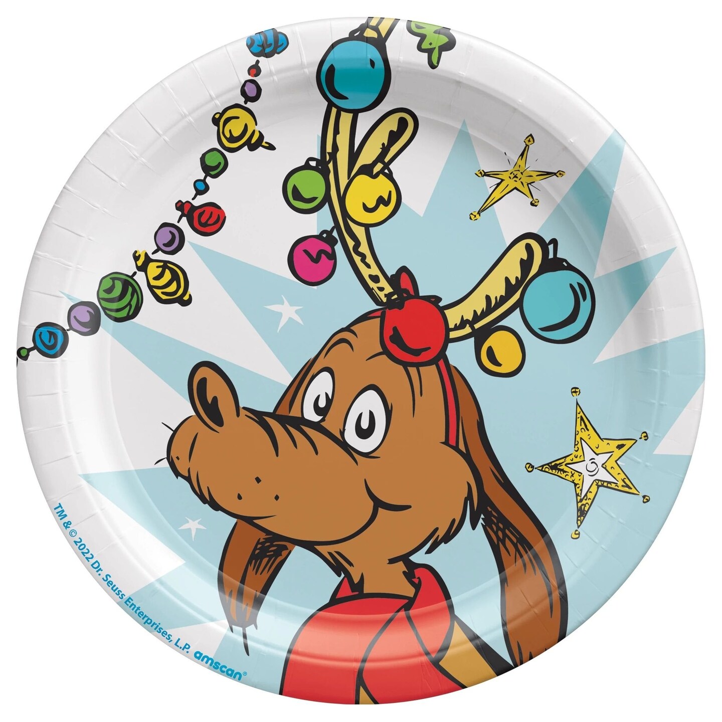 Dr. Seuss The Grinch Christmas &#x22;Max&#x22; 7&#x22; Paper Plates - 8ct
