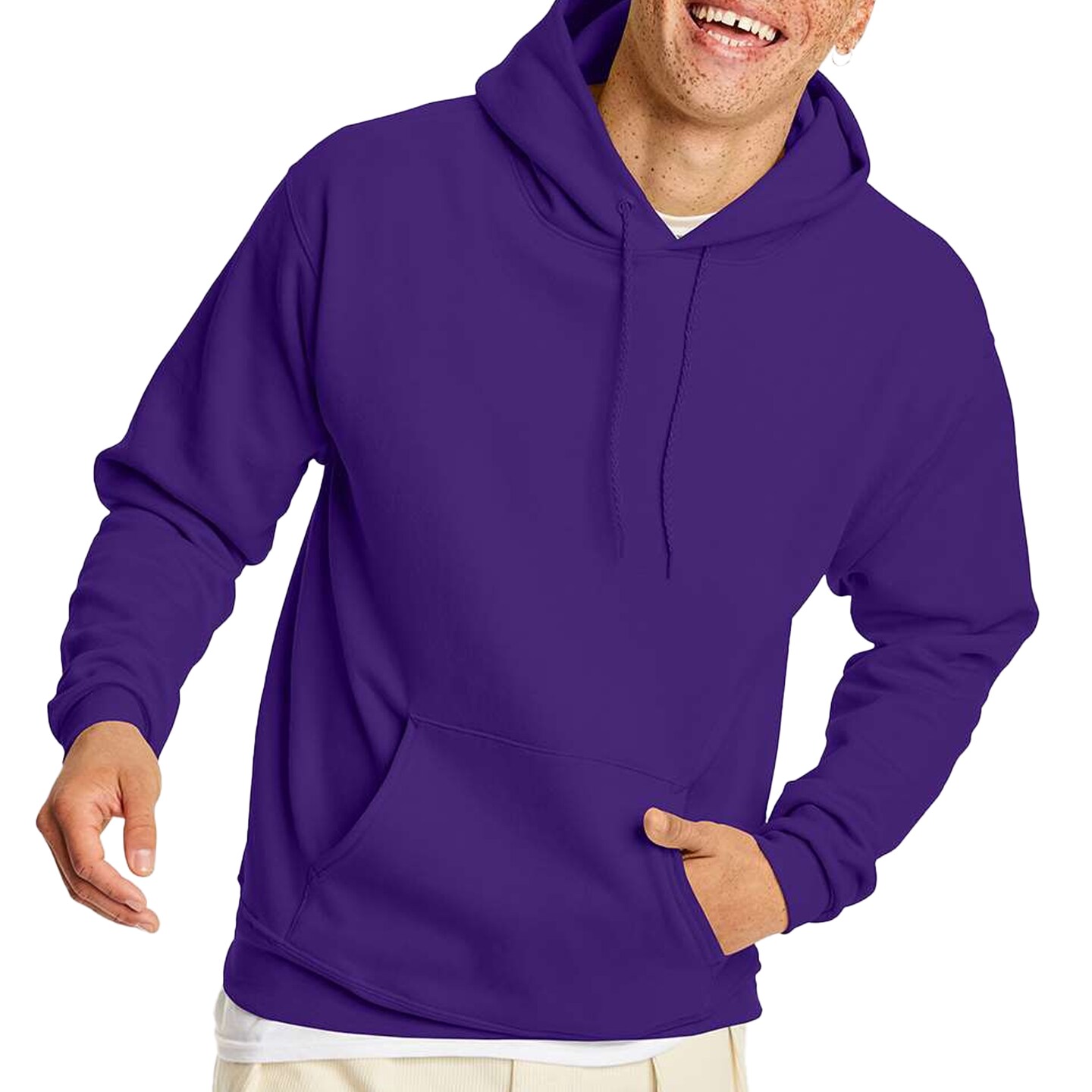 Hanes Men's Ecosmart Fleece Hooded Sweatshirt, Ideal for Cricut & Embroidery
