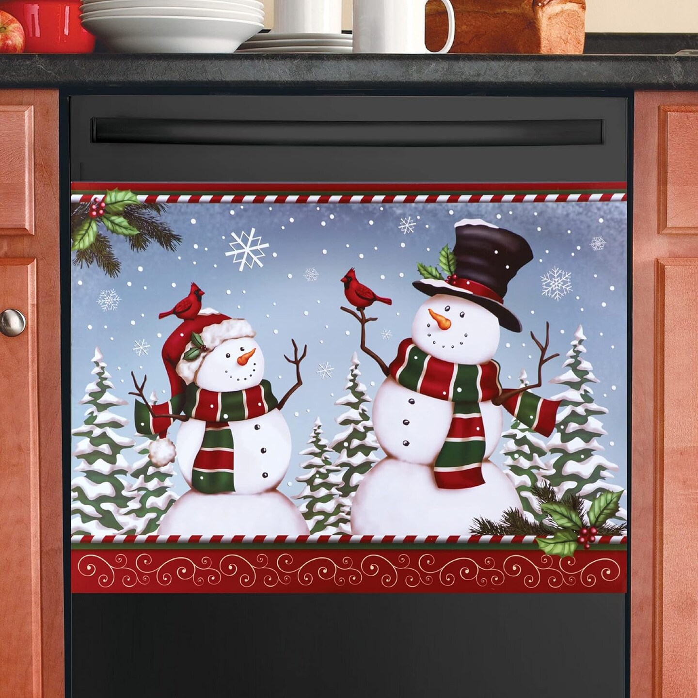 Seasonal Dishwasher Magnets, Spring, Summer, Fall and Spring Magnetic Dishwasher Covers for Easy Seasonal Decor, Set of 4