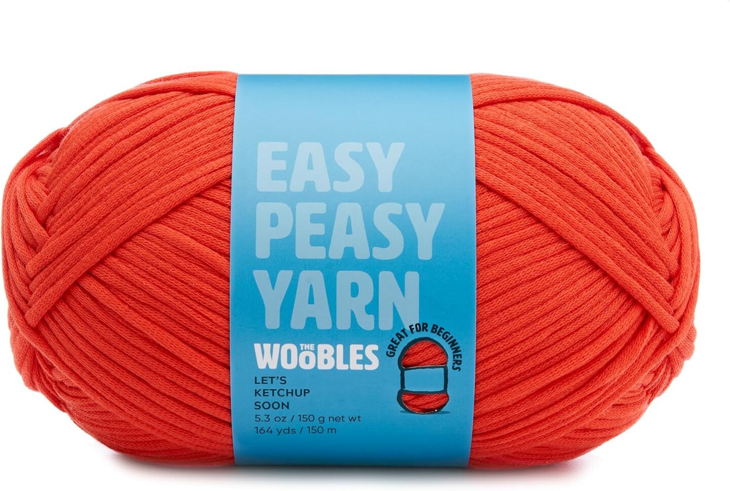 Easy Peasy Yarn, Crochet &#x26; Knitting Yarn for Beginners with Easy-to-See Stitches - Yarn for Crocheting - Worsted Medium #4 Yarn - Cotton-Nylon Blend