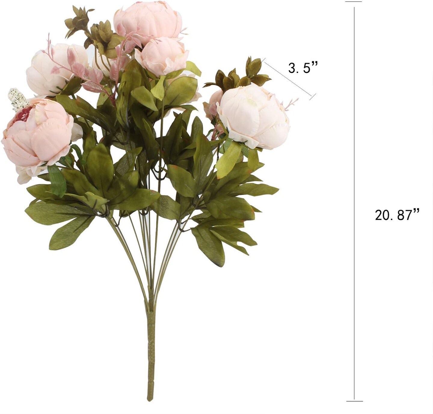 Fake Flowers Vintage Artificial Peony Silk Flowers Wedding Home Decoration,Pack of 1 (Light Pink)