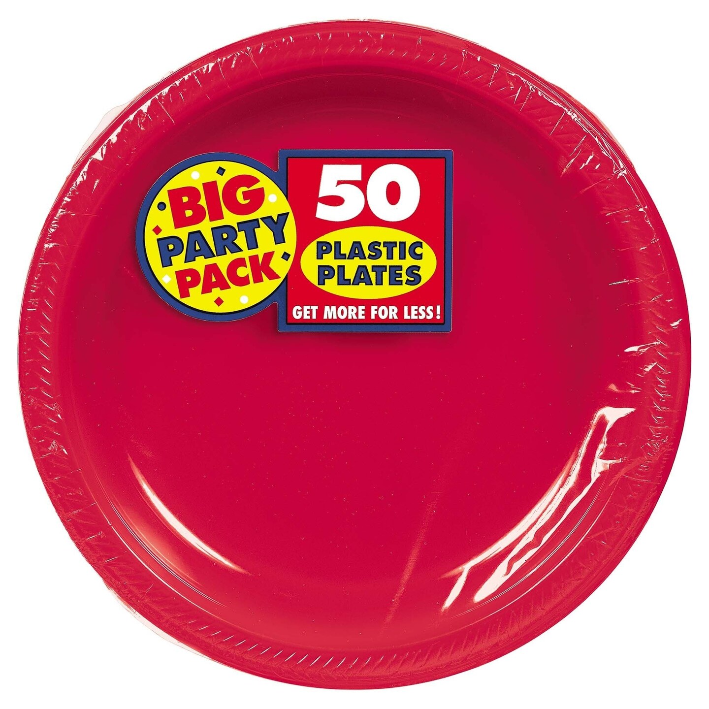 Apple Red 10.25&#x22; Disposible Plastic Plates - 50ct