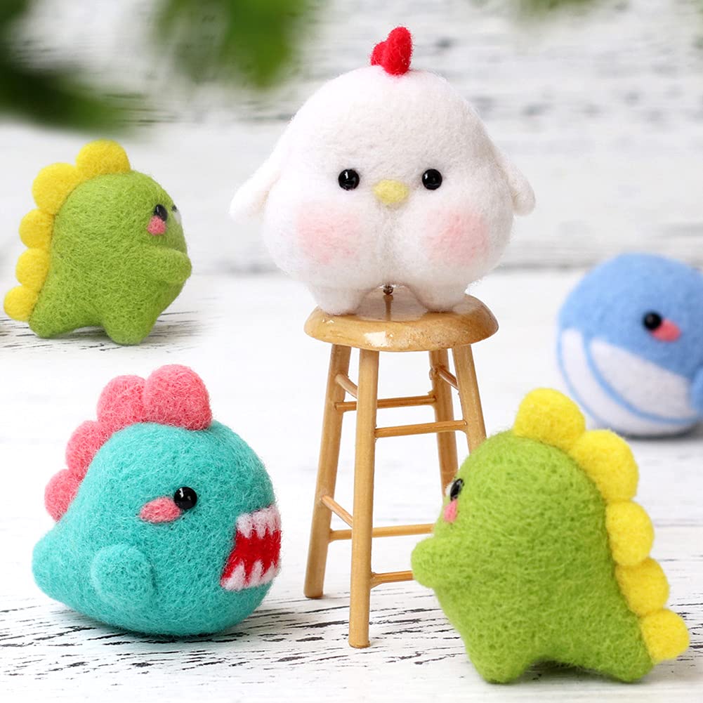 LOKUNN Needle Felting Starter Kit, Complete Needle Felting Tools, Needle Felting Kit with Felting Needles, Instructions, Felting Foam Mat, and Other Tools, for Adults Beginner Supplies DIY Crafts