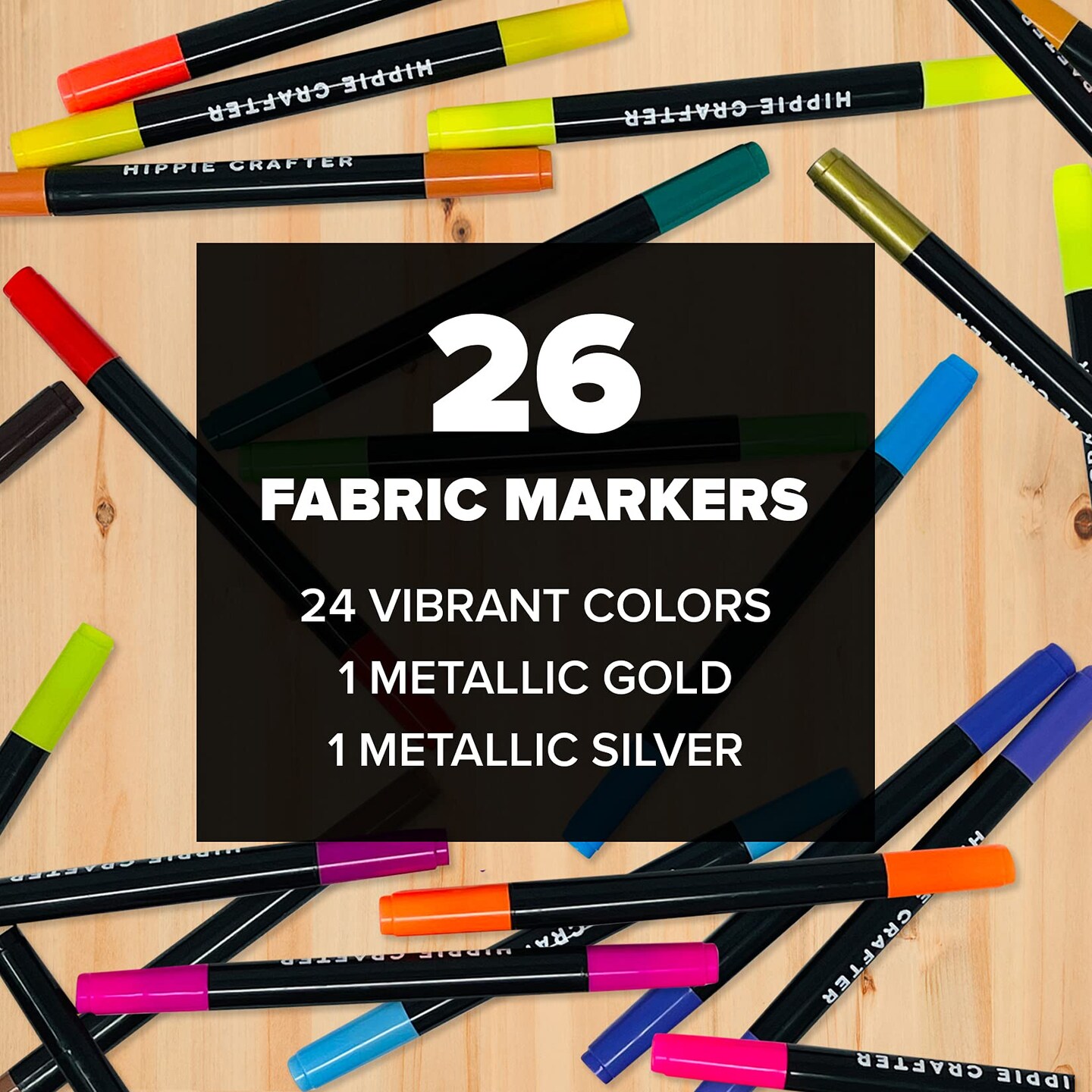 Fabric Markers, Permanent No-Bleed Fabric Pens for Clothes, Baby Clothes, Canvas, Upholstery, T-Shirts, Shoes, and More, 26 Piece Set for Artists and Kids, Ideal for Coloring and DIY Projects