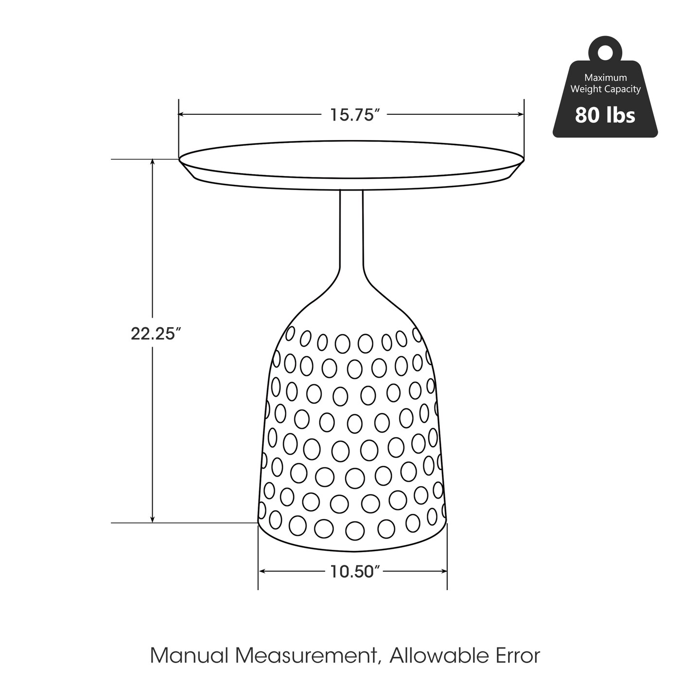 Metal Wine Bottle Shaped Accent Table With Wooden Top