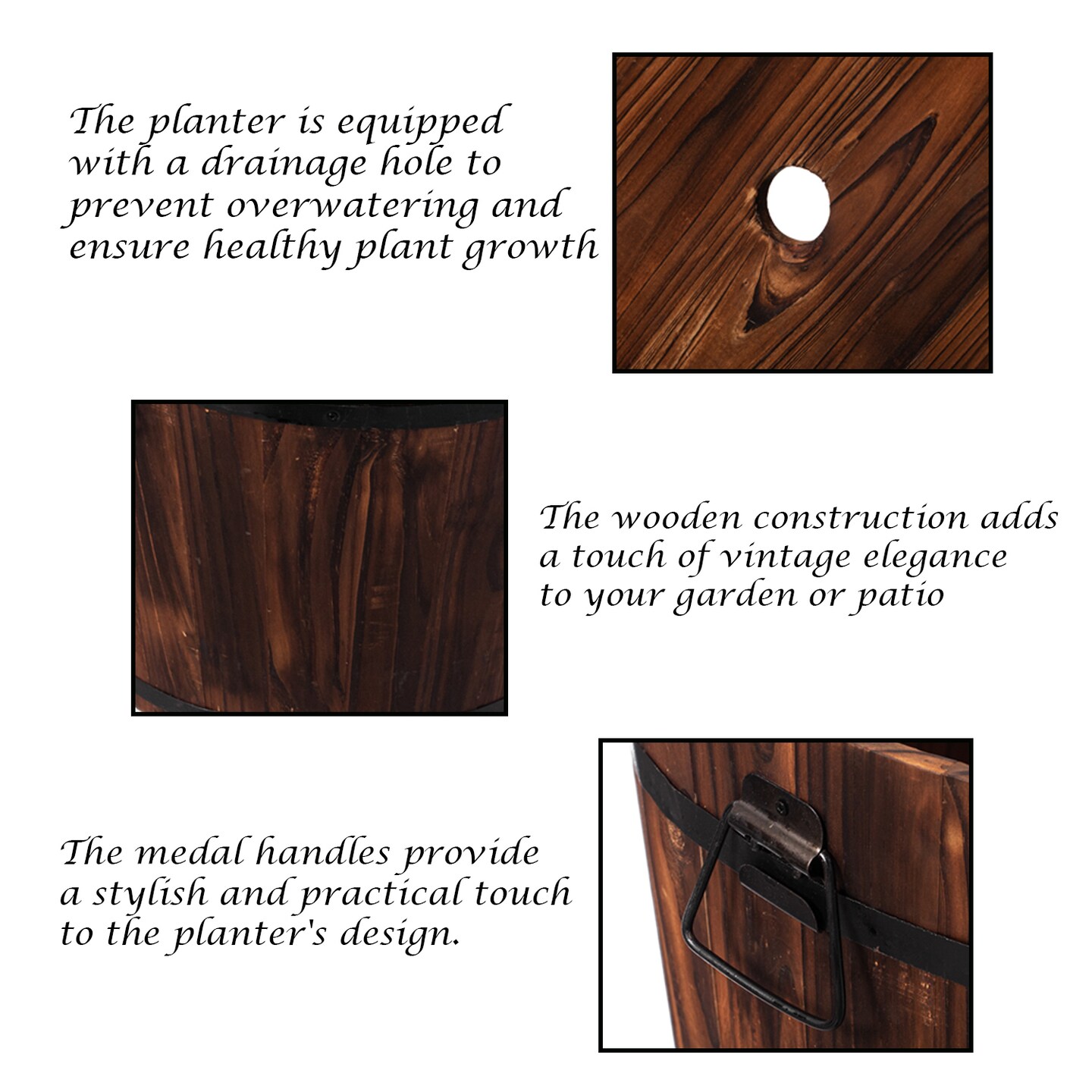 Wooden Whiskey Barrel Planters