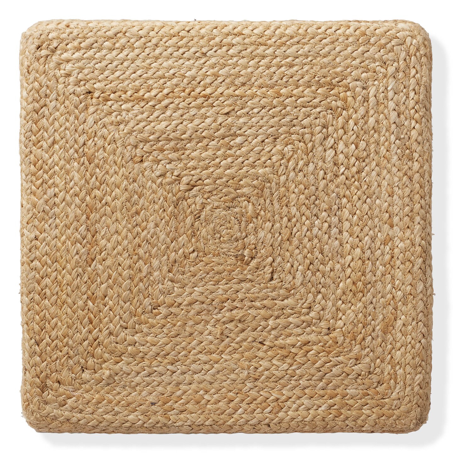 Casafield Hand-Braided Jute Pouf Ottoman Footrest, Natural Woven Boho Floor Cushion, Indoor Home Decor for Living Room, Bedroom, Entryway, Apartment