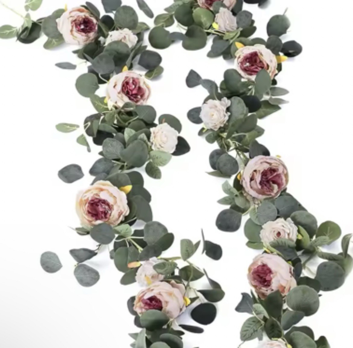 Artificial Eucalyptus Peony Flower Garland Pink Peony Flower Garland Wedding Arch Decor Party Table Decoration