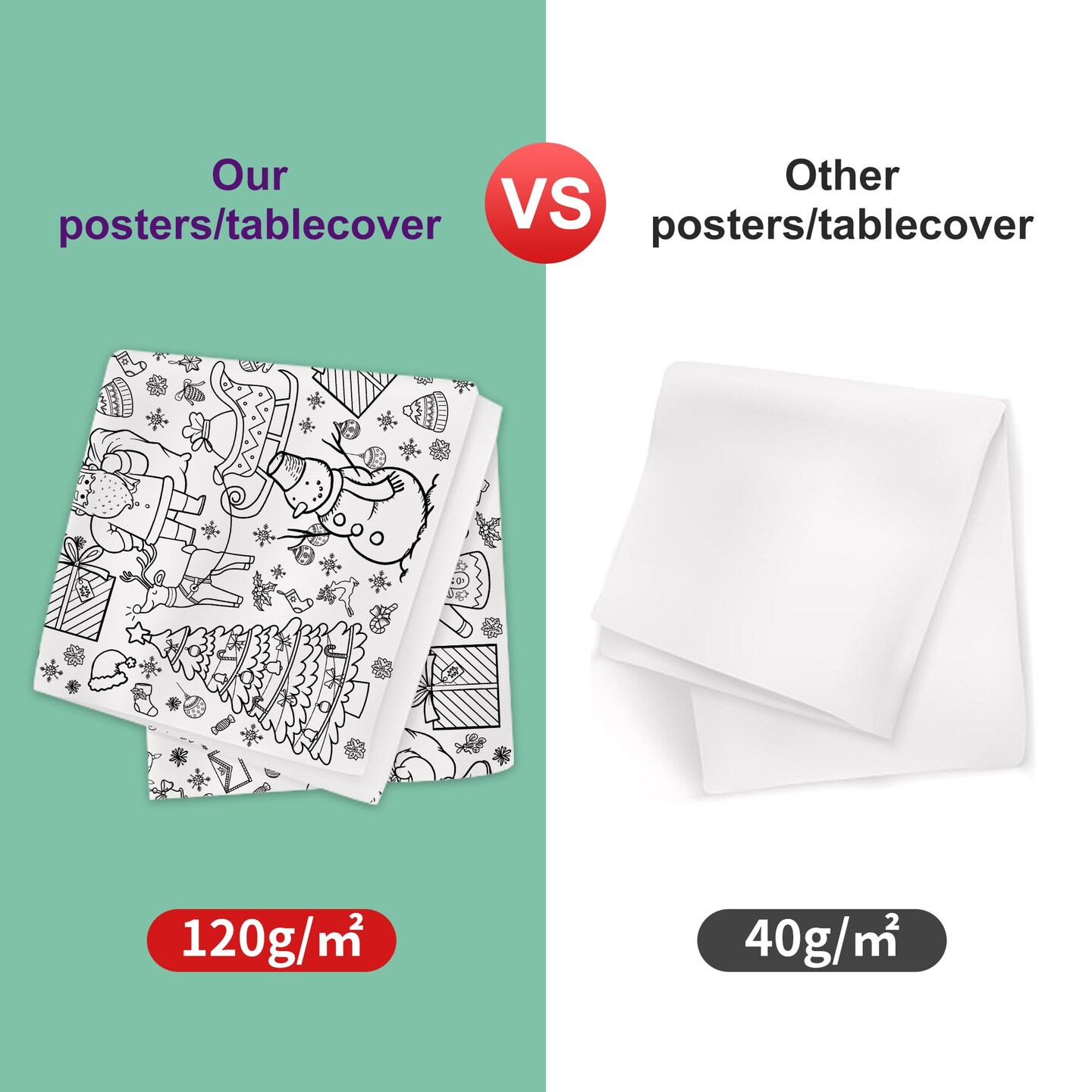 OHOME Xmas Giant Coloring Poster/Tablecloth-Christmas Crafts for Kids-30 x 72 Inches Jumbo Paper Coloring Banner Kids Gifts Activities Toys Party Classroom Christmas Decorations[Kids Games]