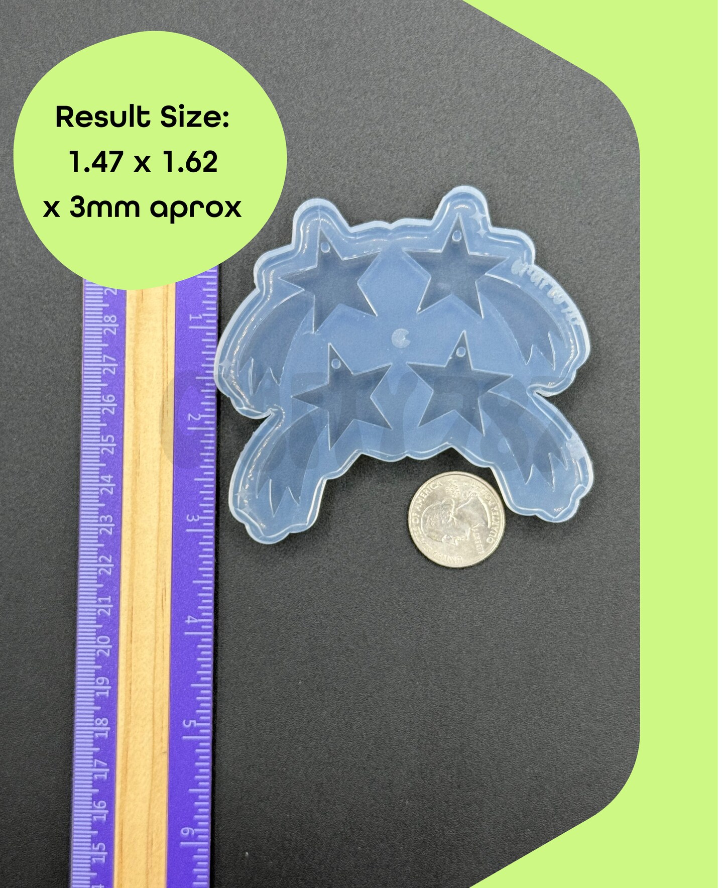 Shooting Star Dangle Earring Silicone Mold(d14)