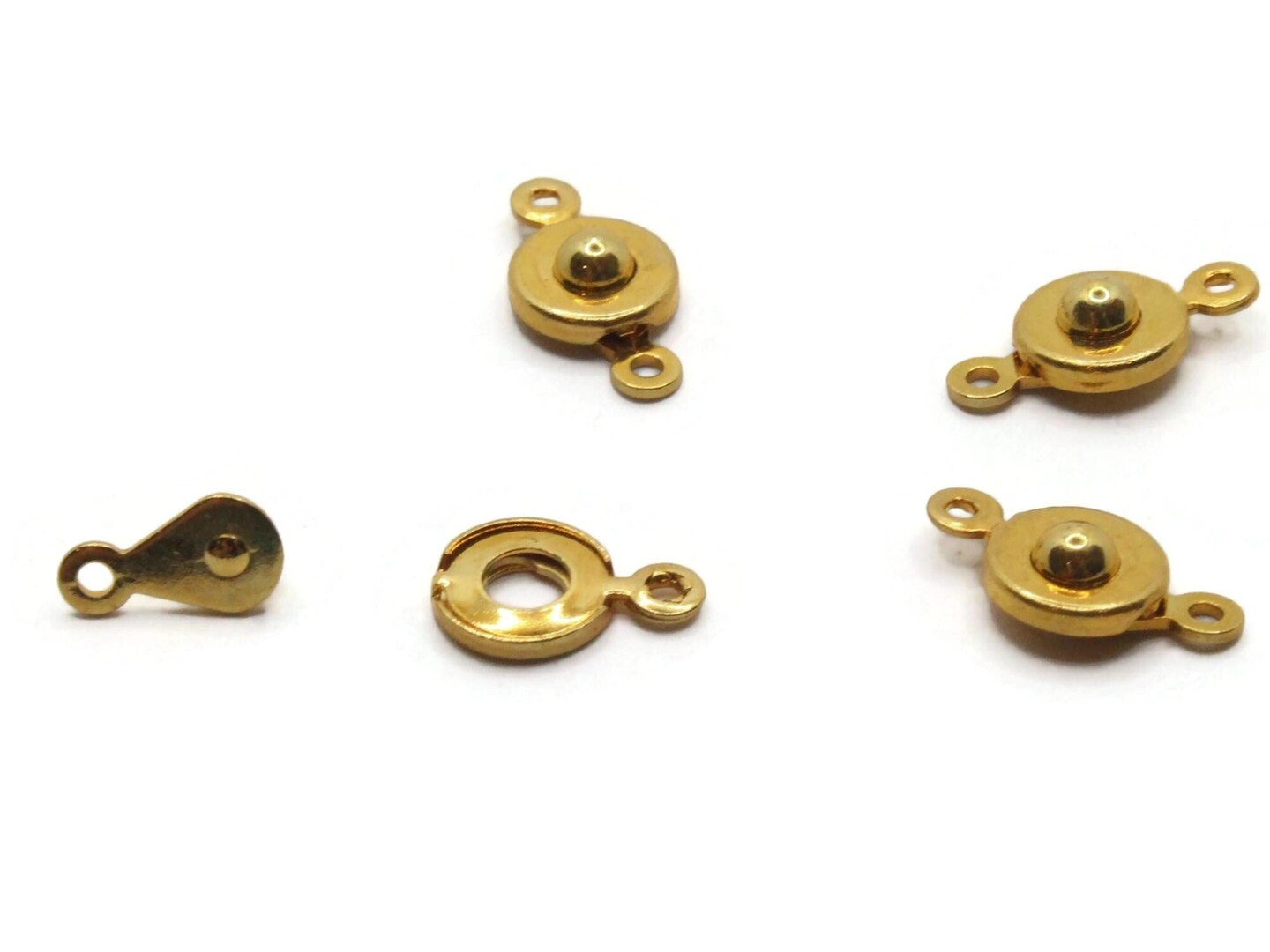 4 7mm Snap Clasps Golden Metal Clasps