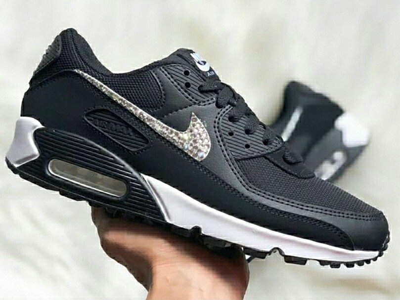 Nike shoes air max black and white best sale