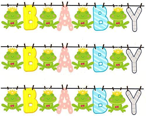 3 ~ BABY Shower Clothesline &#x26; Frog Designer Strip ~ Edible Cake/Cupcake Topper!!!