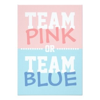 1/4 Sheet - Gender Reveal Baby Shower Pink or Blue Team - Edible Icing Image cake topper