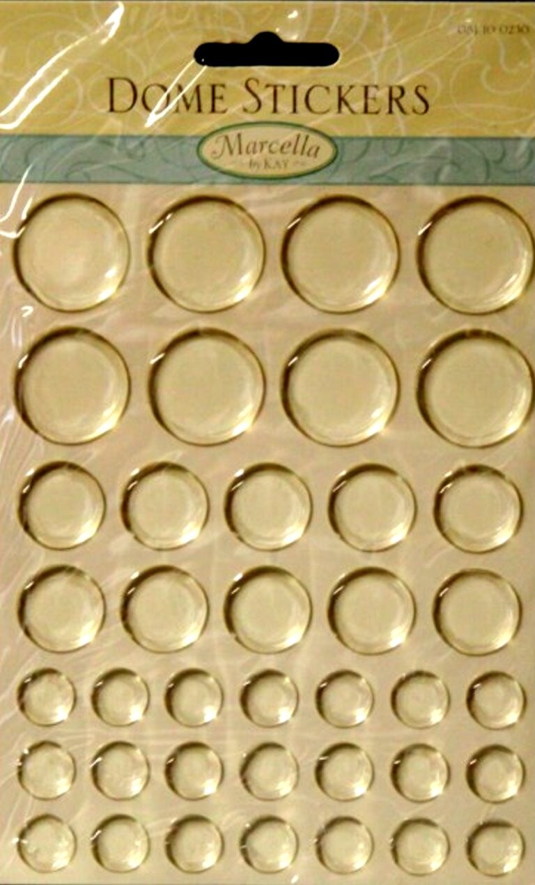 K &#x26; Company Marcella K Dome Stickers Clear Round Epoxy Stickers