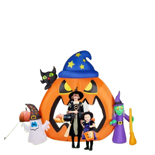 7FT Pumpkin Photo Prop Inflatable Halloween Outdoor Decorations Blow Up D&#xE9;cor