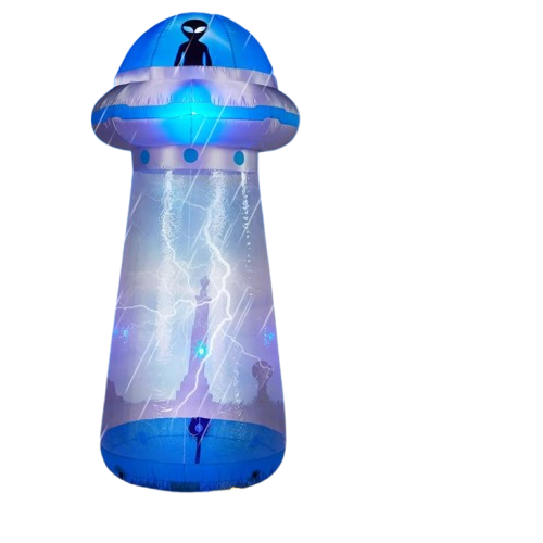 9 FT Halloween Inflatable UFO Yard Decoration w/ Build-in LEDs for Holiday Party