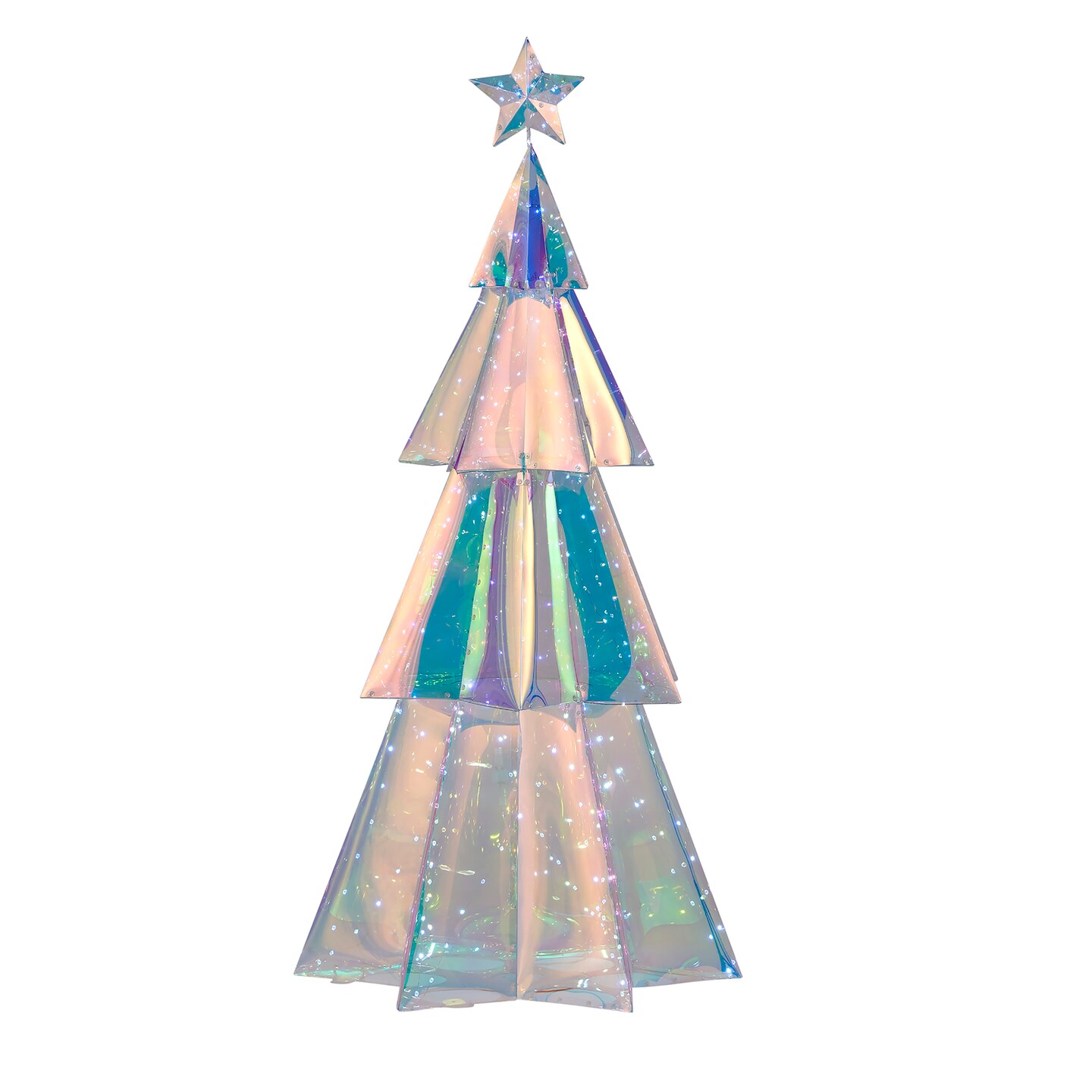Christmas Prismatic Iridescent Christmas Tree 45", LED lights
