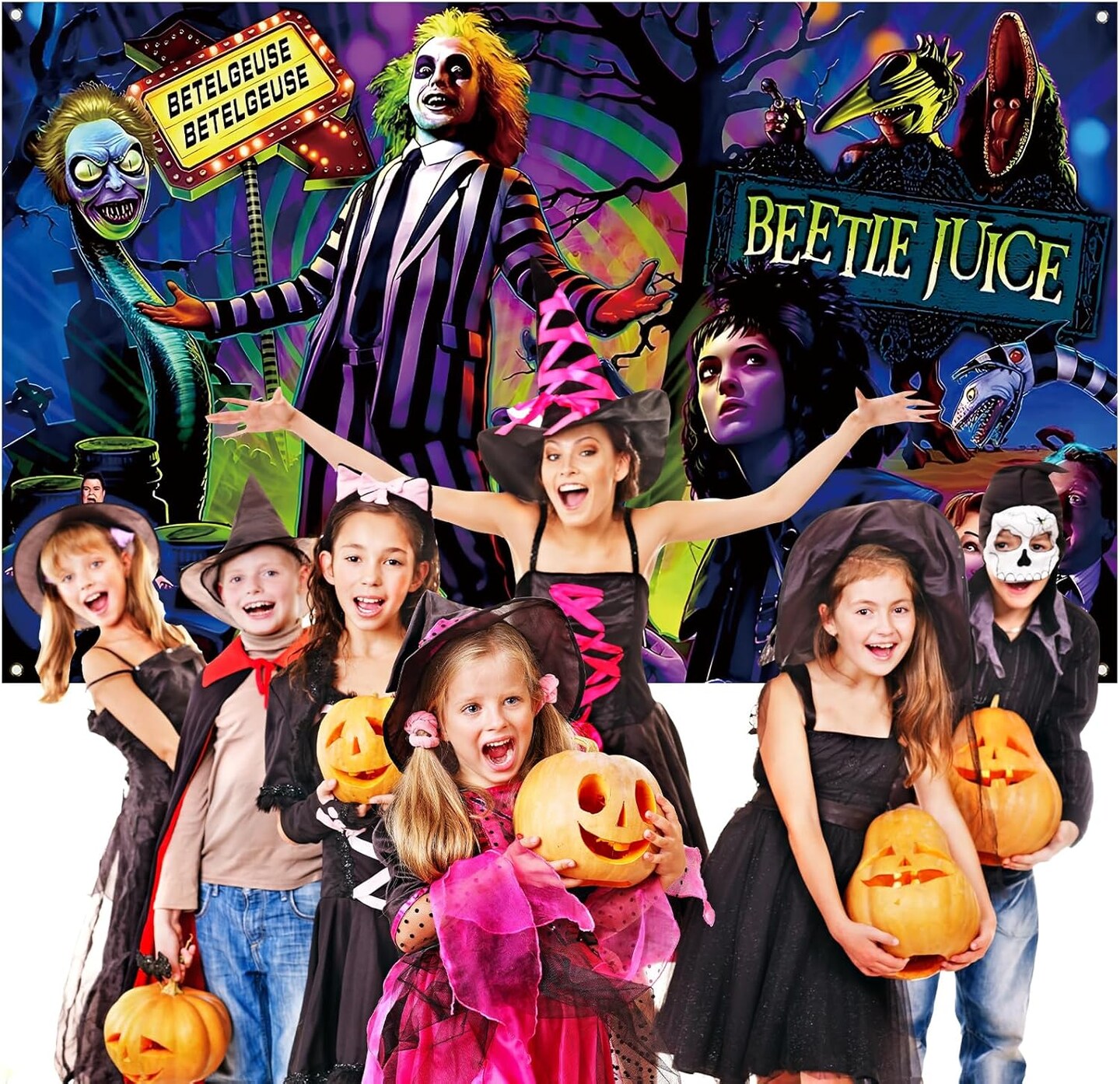Beetlejuice Banner Horror Party Decorations
