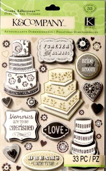 K &#x26; Company Elegance Wedding Icons Grand Adhesions Dimensional Stickers