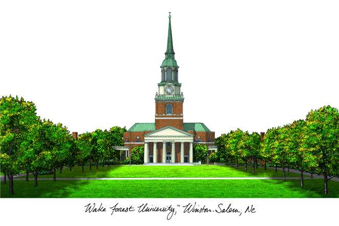 Wake Forest Demon Deacons 14w x 11h Spirit Diploma Manhattan Black Frame with Bonus Campus Images Lithograph (value savings $59)