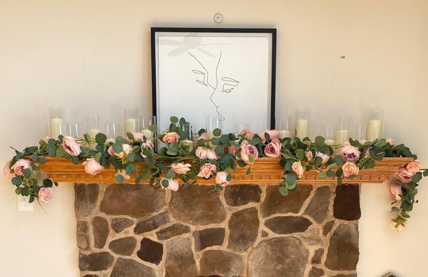 Artificial Eucalyptus Peony Flower Garland Pink Peony Flower Garland Wedding Arch Decor Party Table Decoration