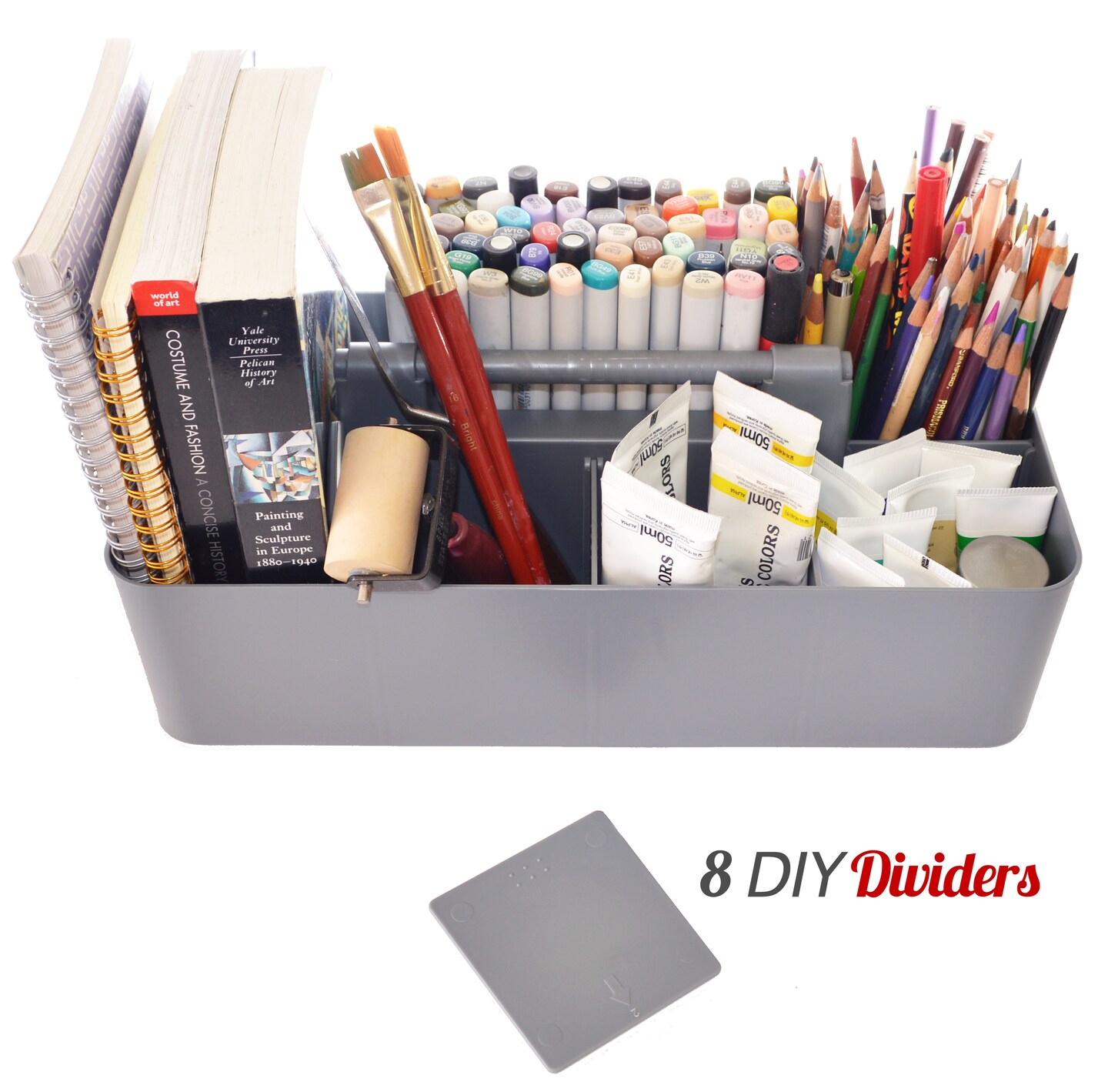 Enjoy Organizer Portable Supply Caddy Compartment with Handle 8 Dividers Art Caddy Multi-Purpose - Made In USA