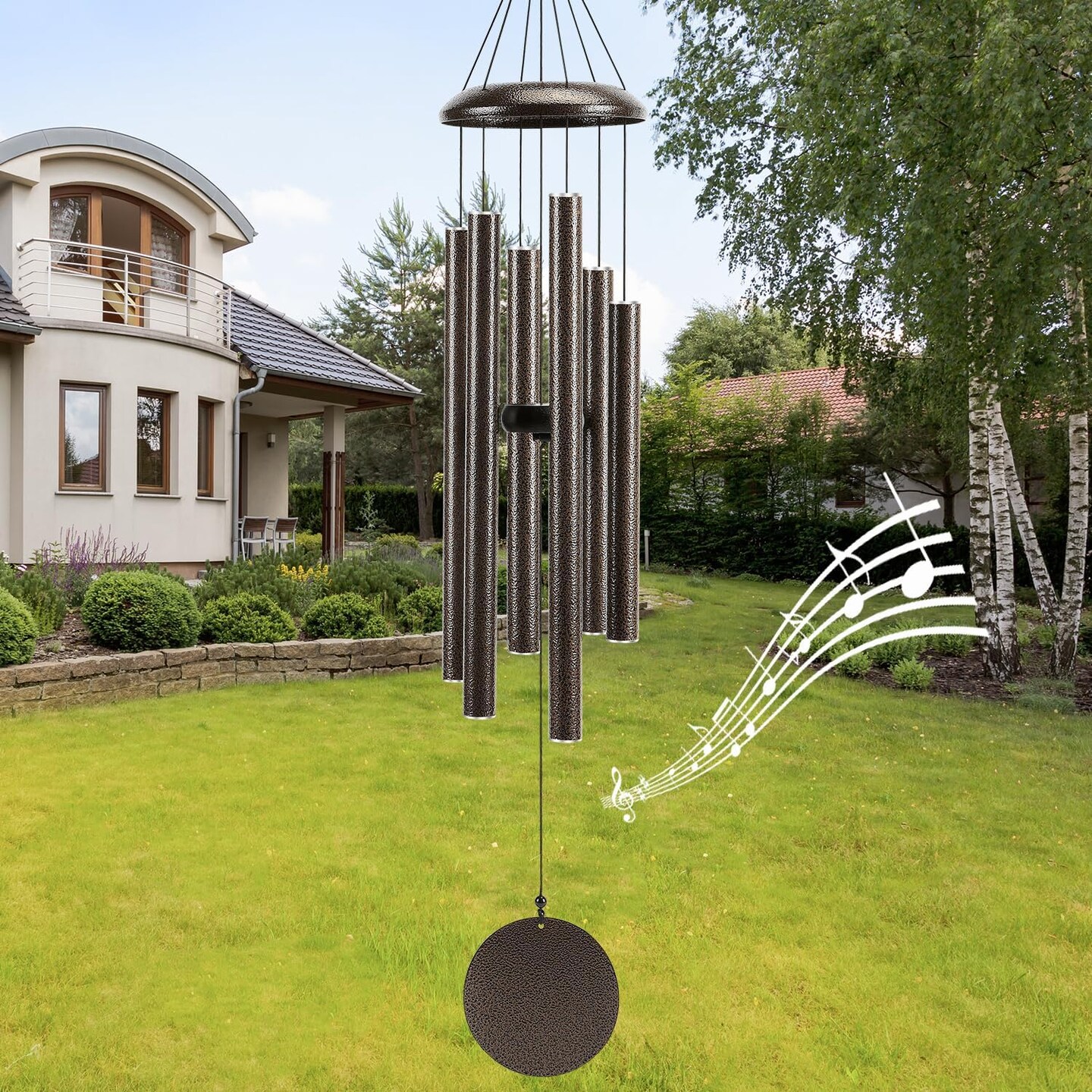 Large 40&#x22; Wind-Chimes-Outdoor-Deep-Tone, Soothing Melodic Tones Windchimes, Wind Chimes for Outside, Brown Memorial Wind Chime Best Gift for Mom Women Grandma Neighbors