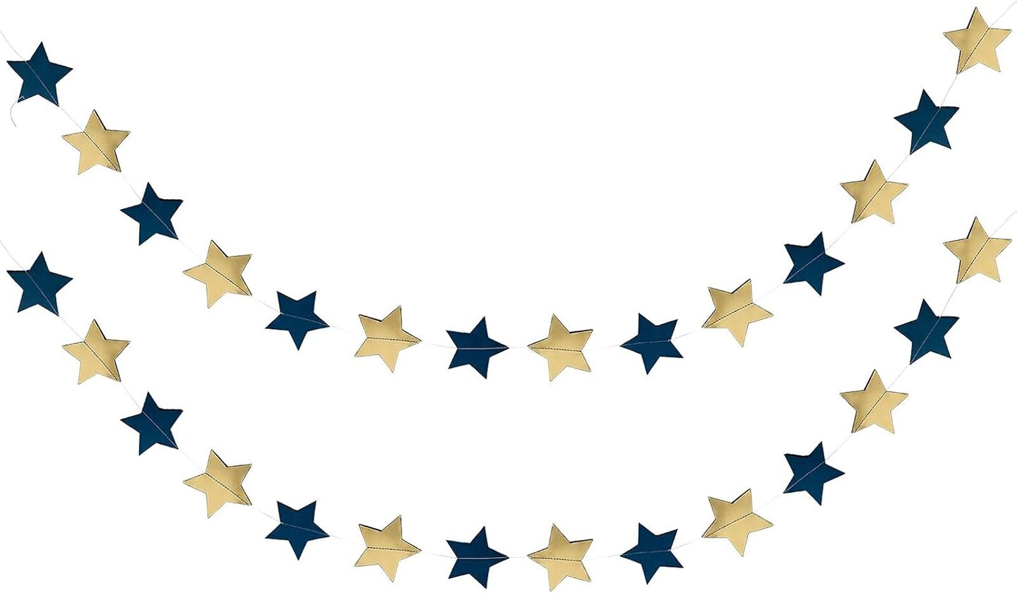 30 Feet Navy Blue Gold Party Decorations