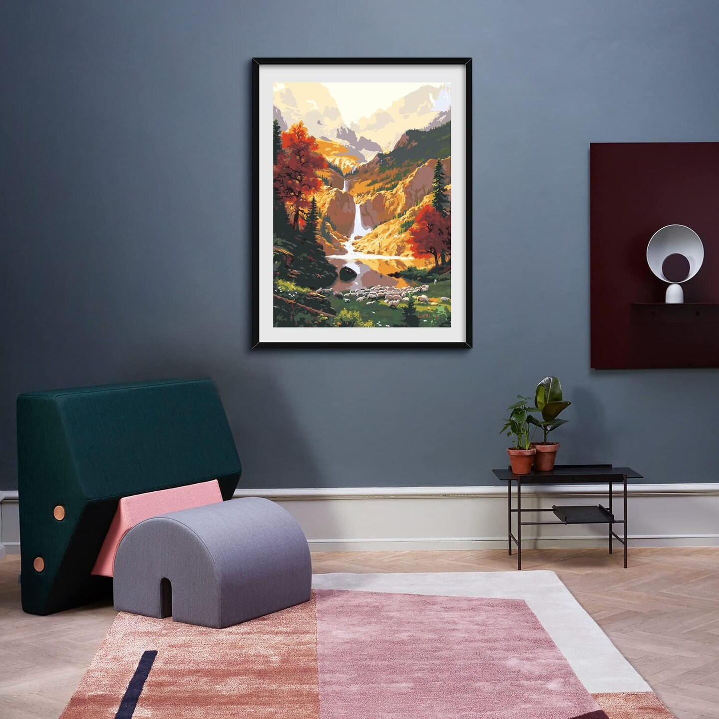 Paint by Number for Adults,Mountain Waterfall Paint by Numbers, Nature Scenery Paint by Number Kits,Suitable for Home Wall Decoration
