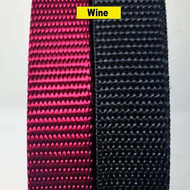 3/4-inch Polypropylene Webbing Wine &#x26; Black Sold by the Yard
