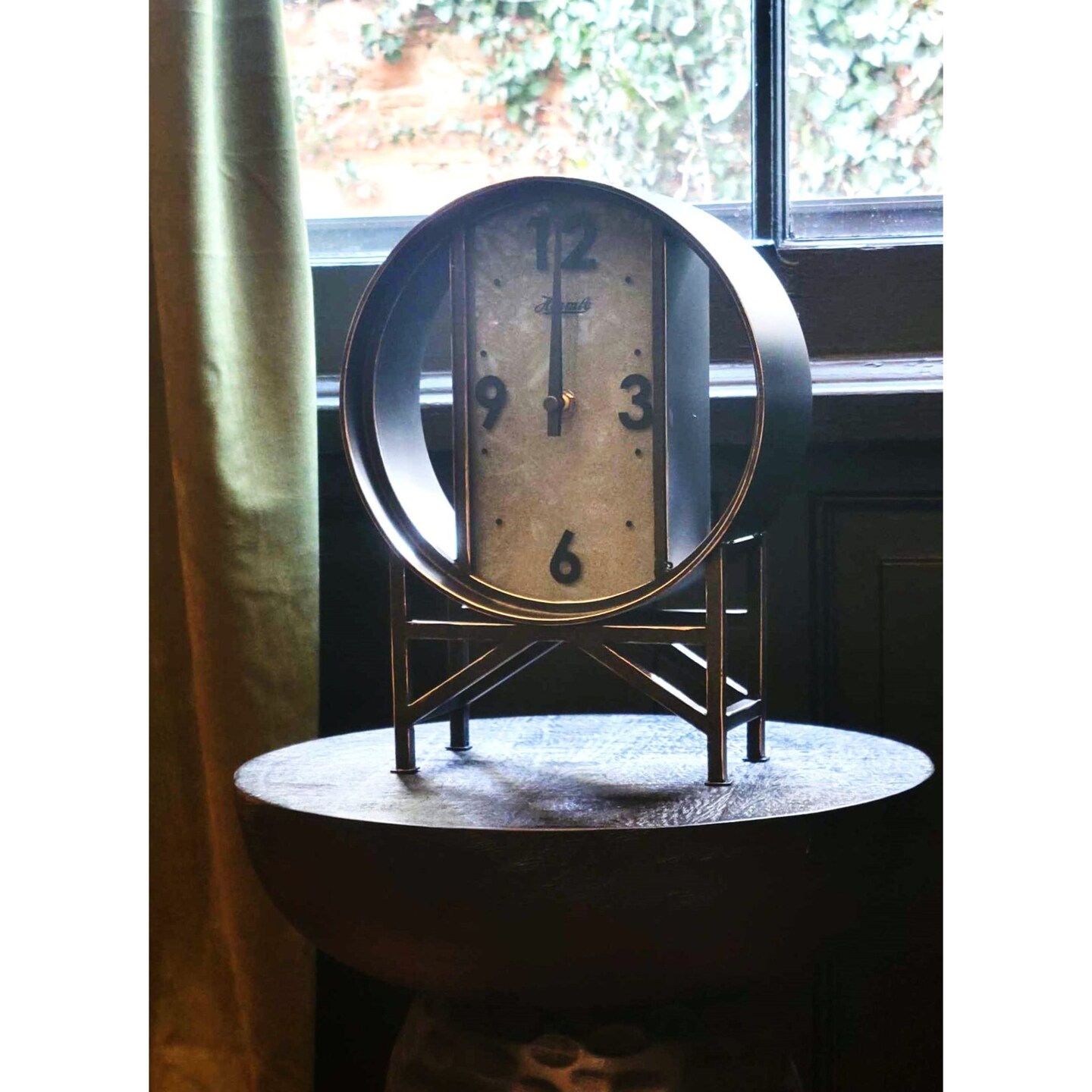 Hermle Wrought Iron Table Clock - 10&#x22; - Black
